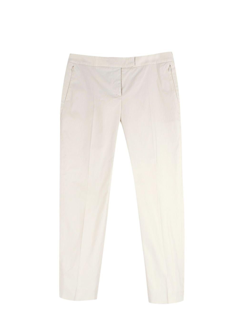 Cream Cropped Trousers