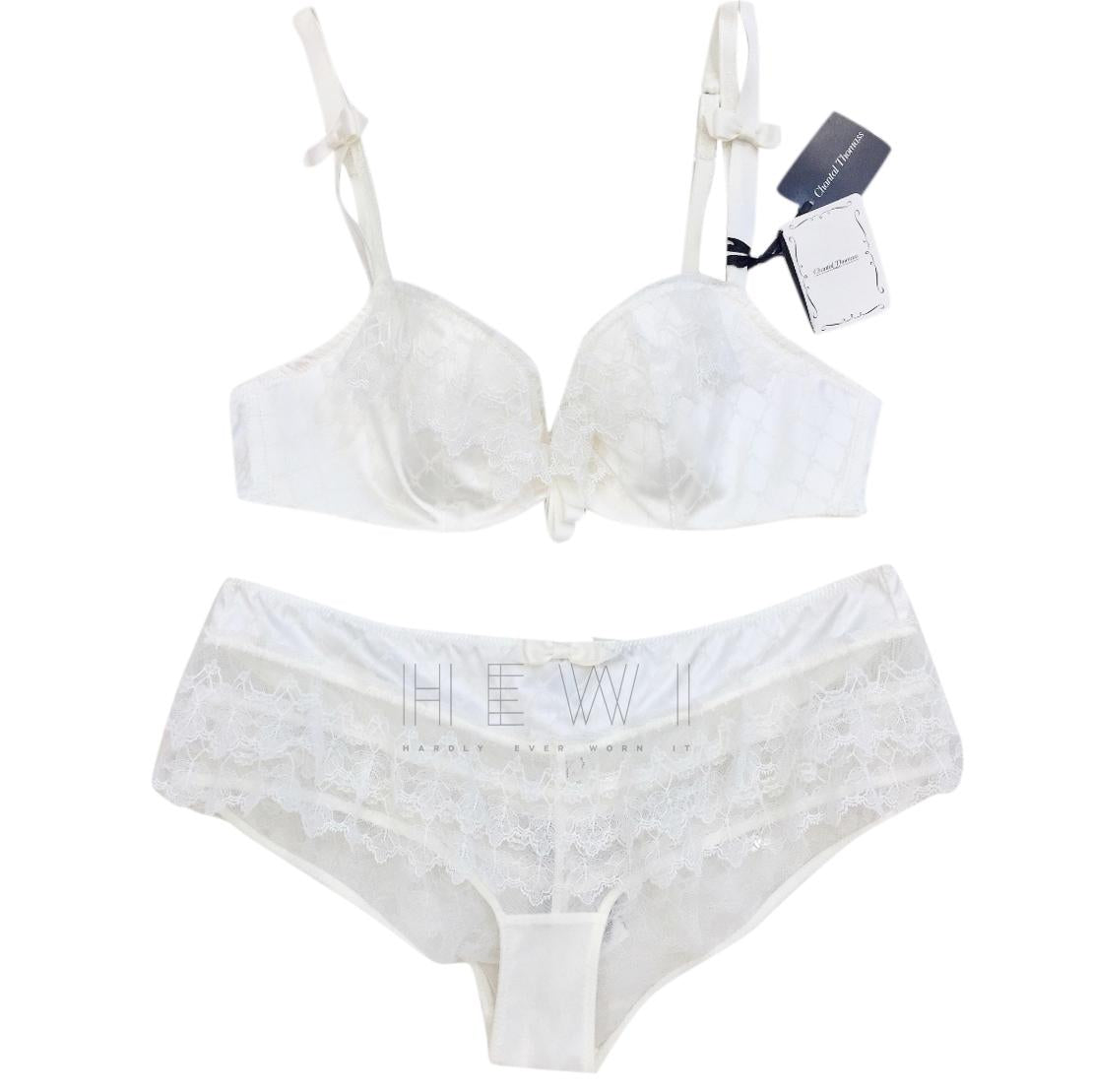 Chantal Thomass Leavers Lace & Satin Jacquard Froufrou Lingerie Set