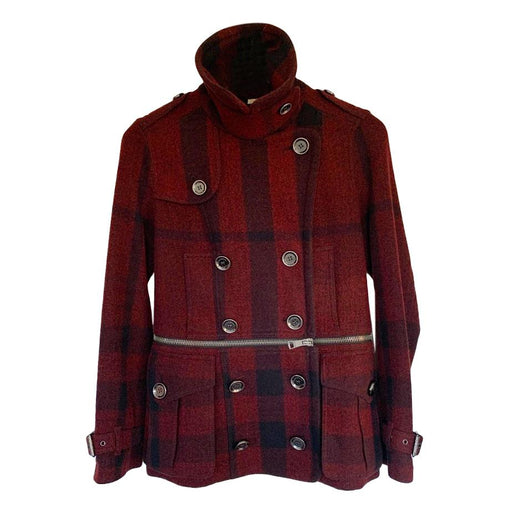 Burberry Brit Burgundy/Black Convertible High Neck Jacket