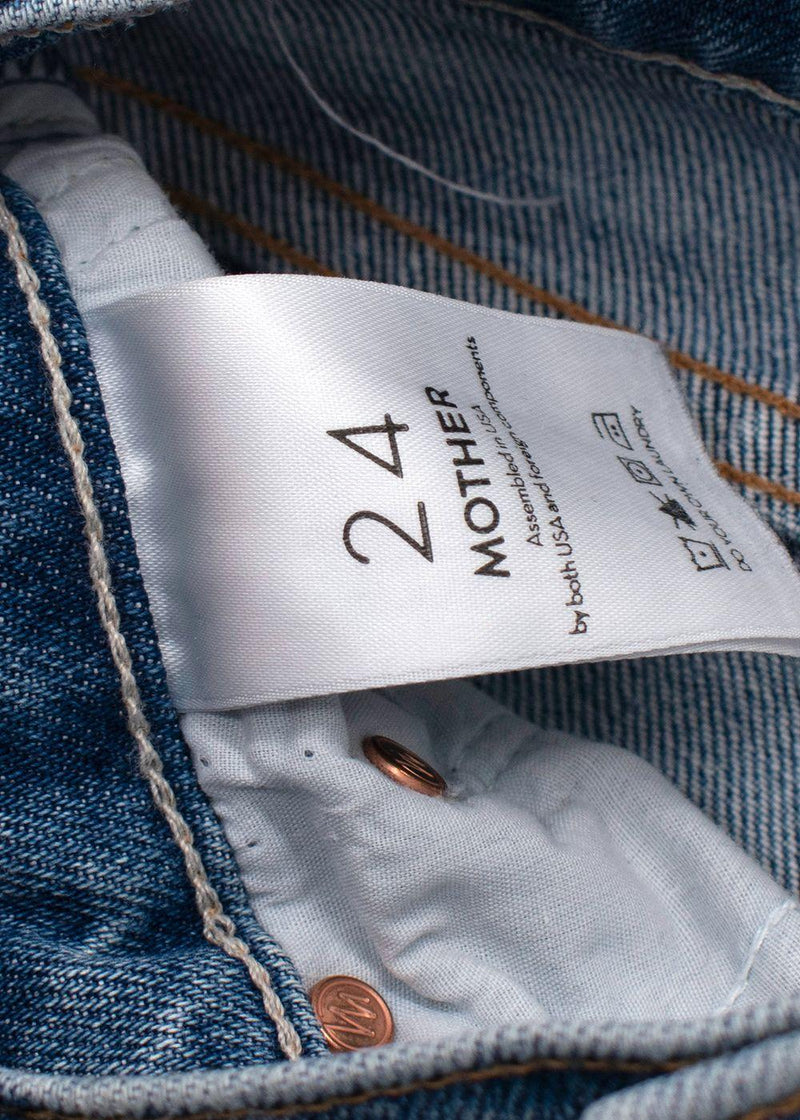 Mother Blue High Waisted Rider Skimp Jeans