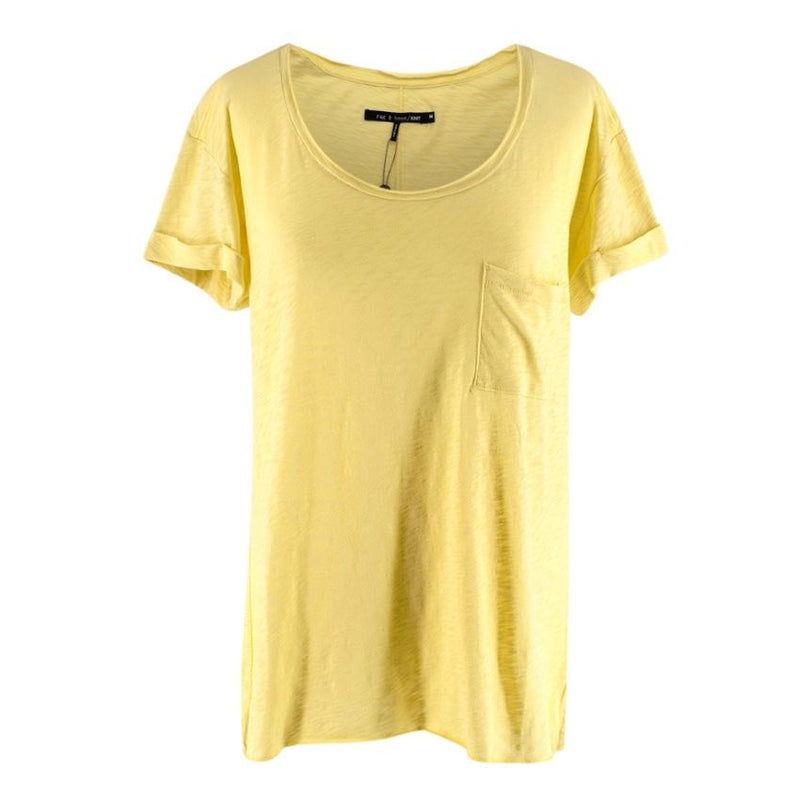 Rag & Bone / Knit Yellow Cotton T-shirt