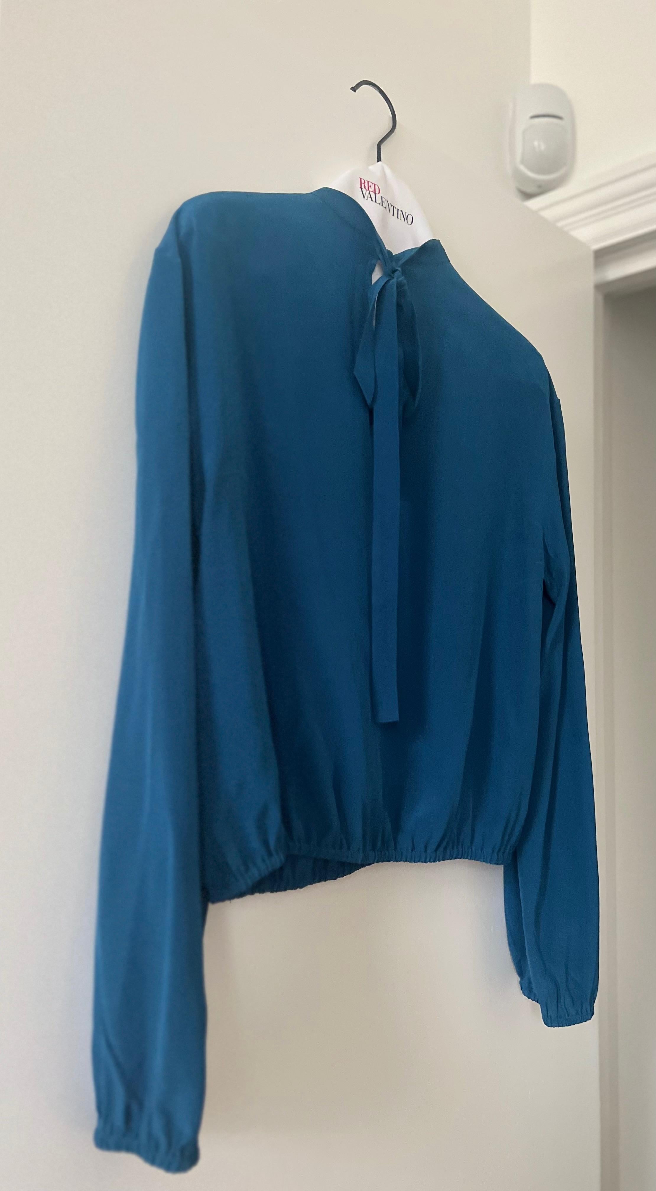 Red Valentino Blue Silk Blouse