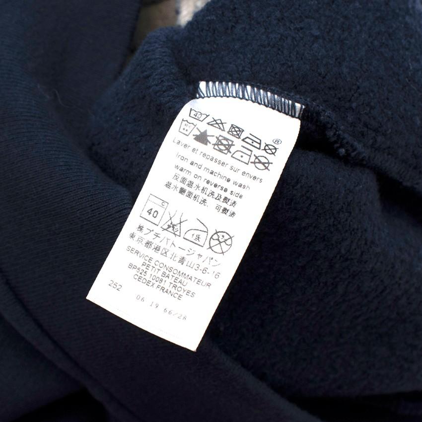 Petit Bateau Navy Boat Logo Hooded Sweatshirt