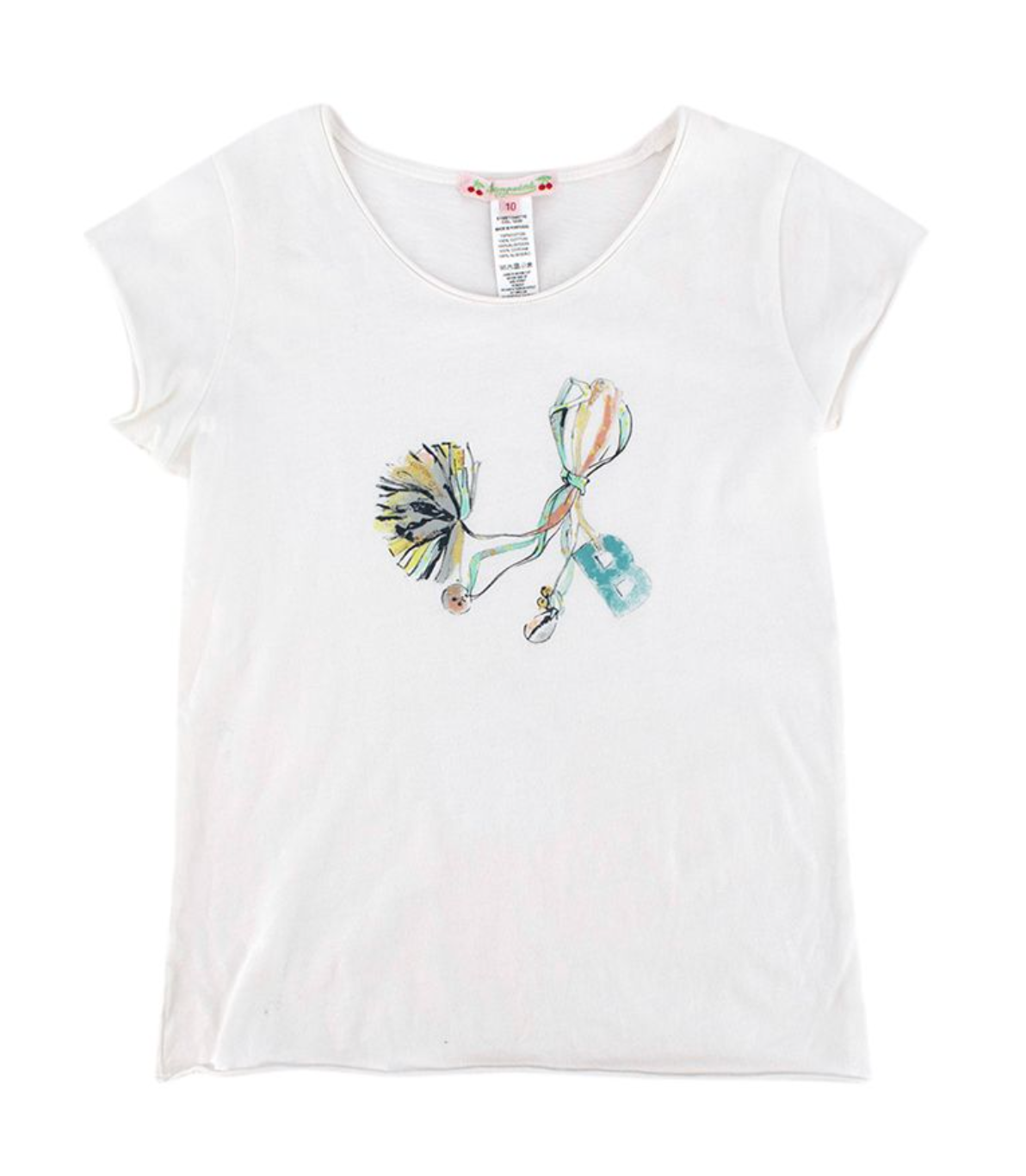 Kids 10Y White Printed T-Shirt