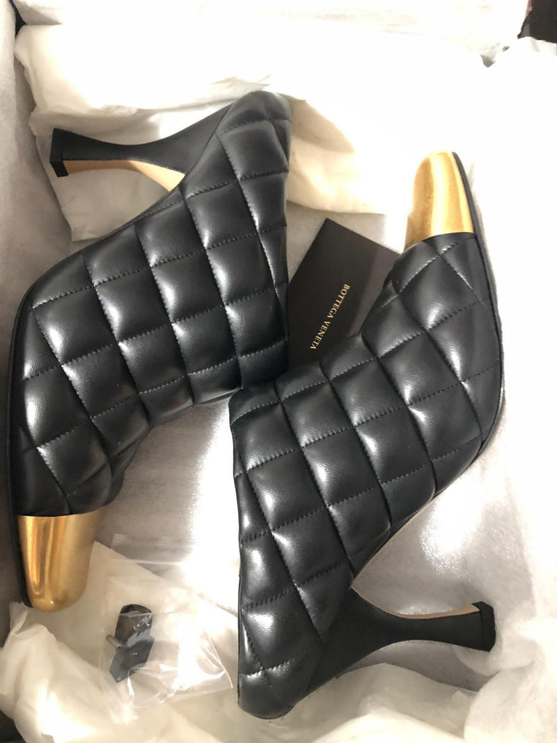 Bottega Veneta Black Quilted Leather Mules