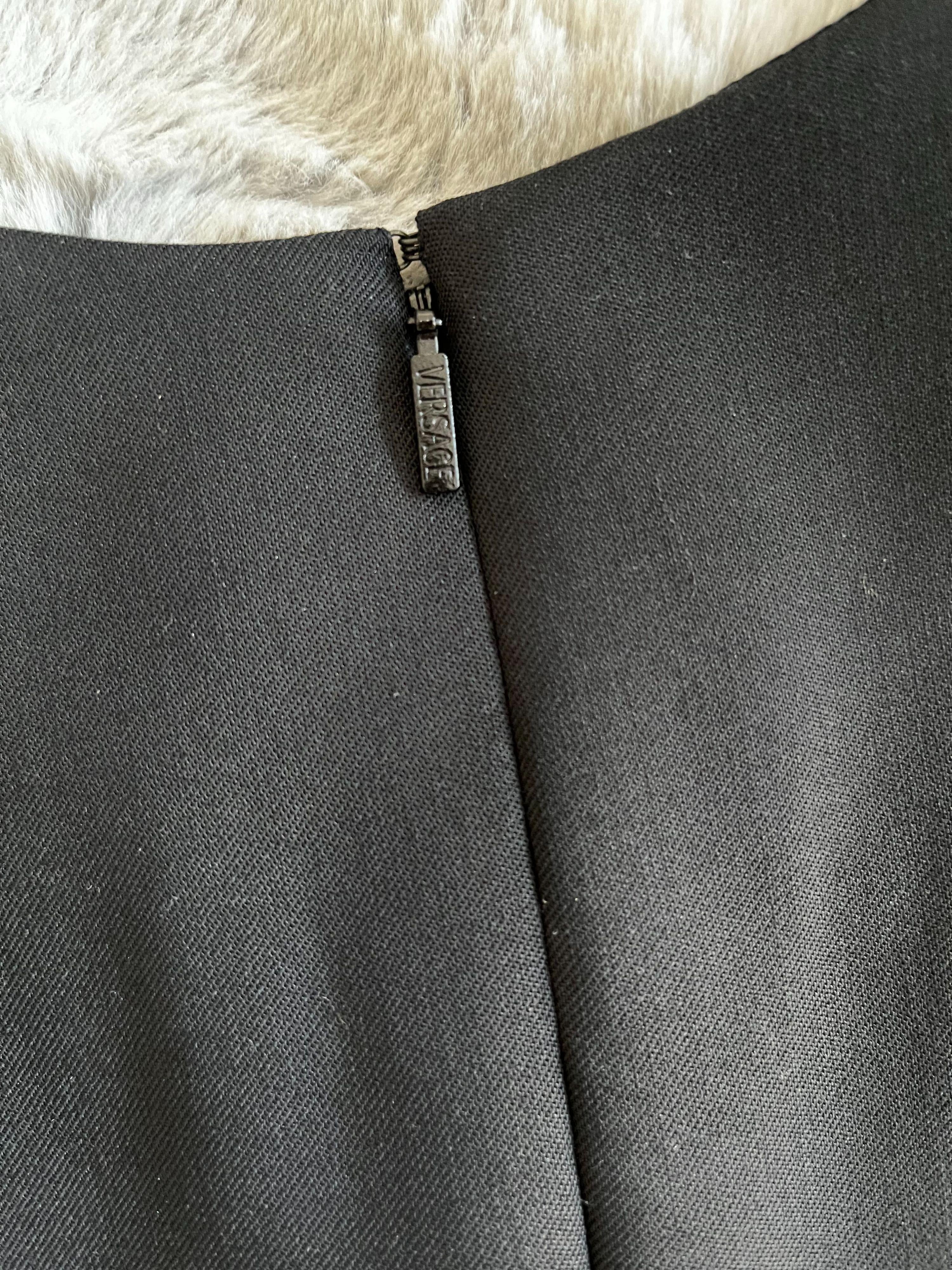 Black Wool-Blend Sheath Dress
