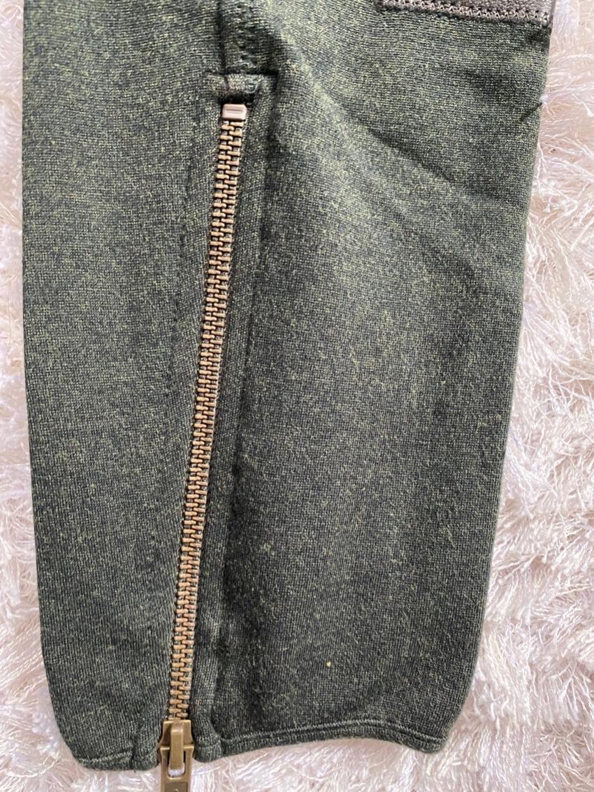 McQ Khaki Leather trimmed Leggings