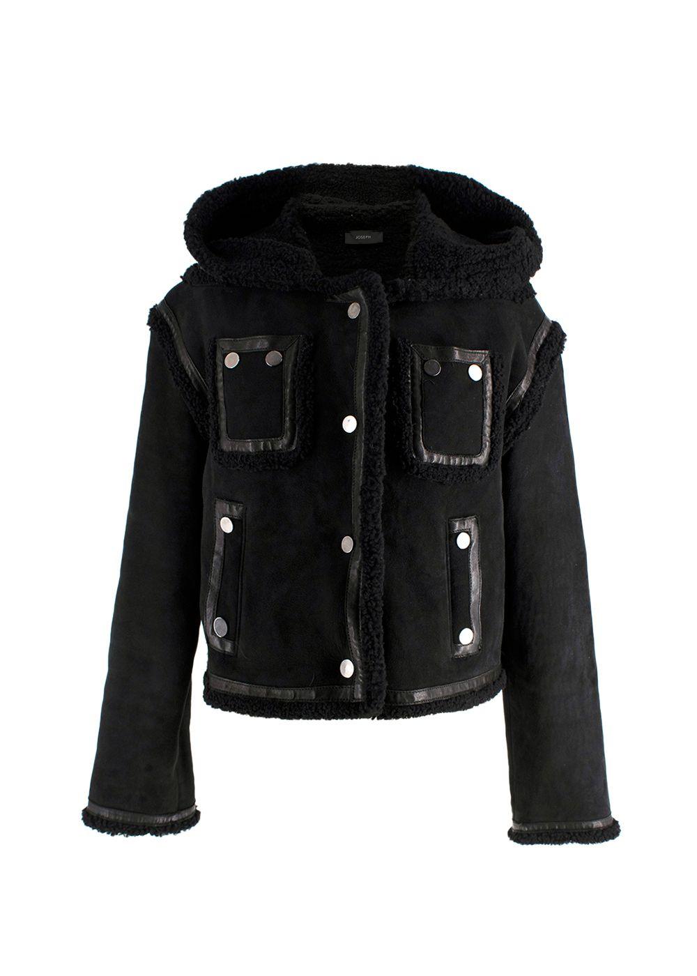 Shearling Hooded Biker Jacket