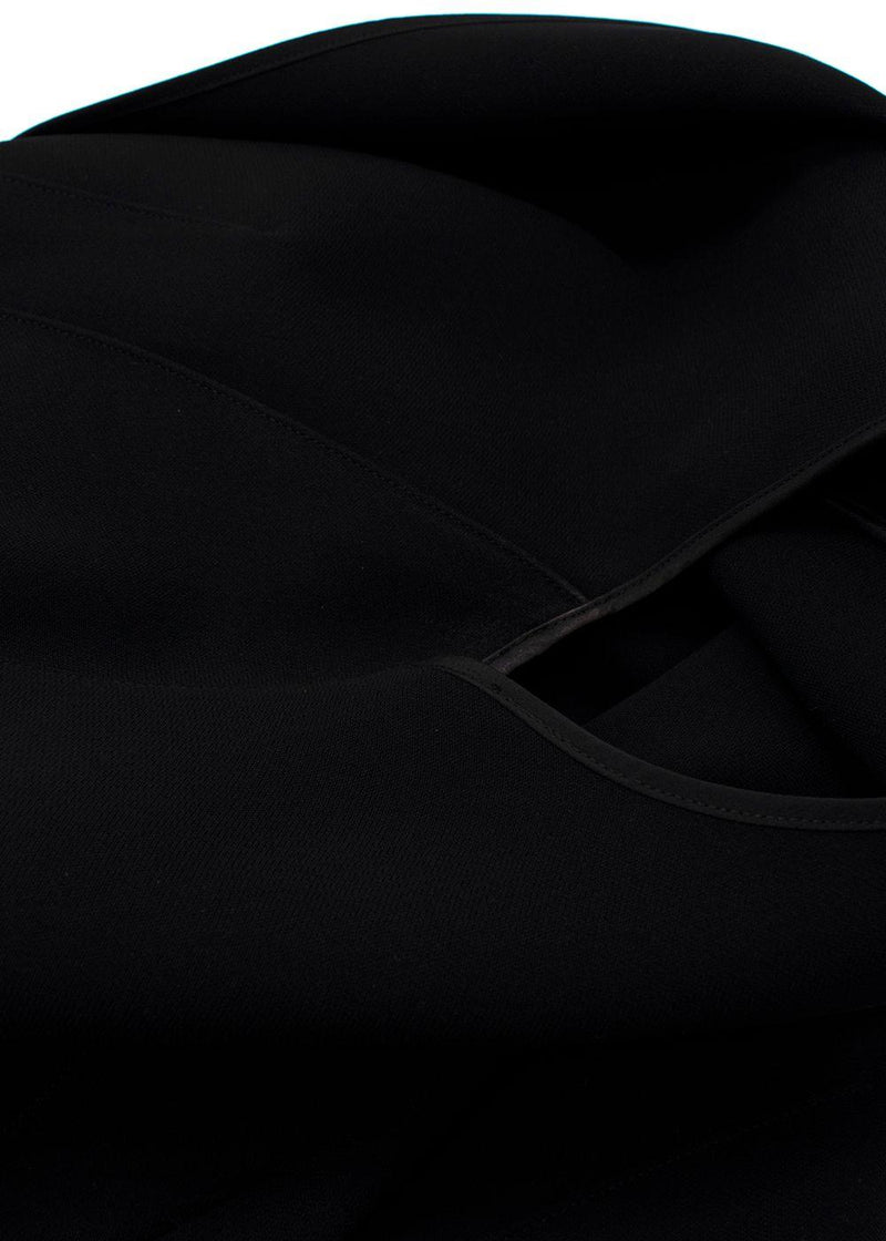 Black Flared Pleated Zip Gown