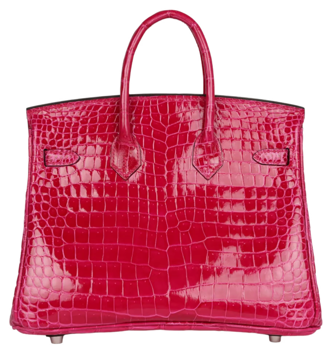 Hermes Birkin 25 Crocodile Porosus Lisse Rose Mexico Palladium Hardware