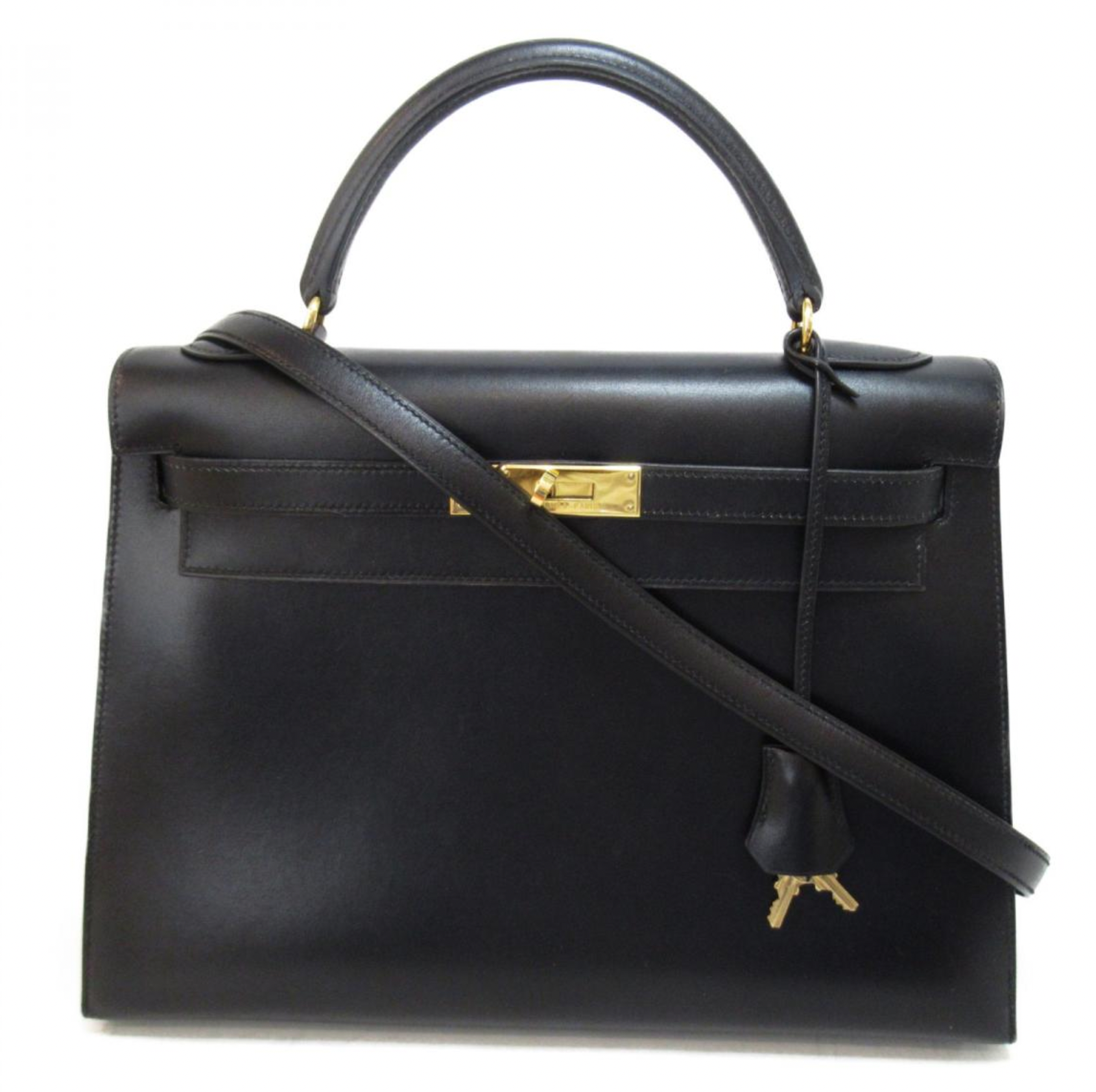 Hermès  Black Calf Leather Kelly 32cms