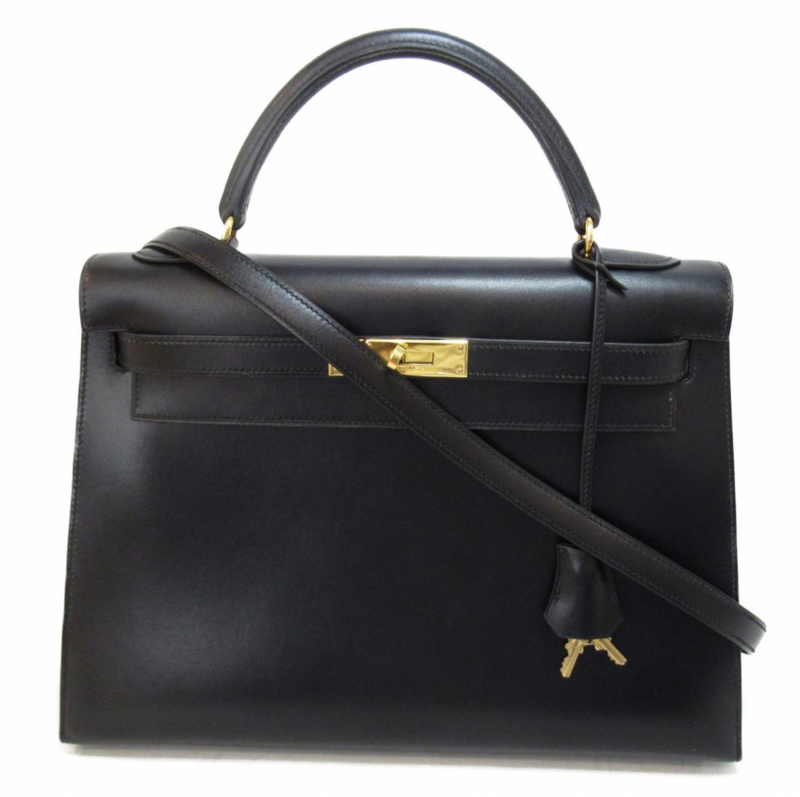Hermès  Black Calf Leather Kelly 32cms