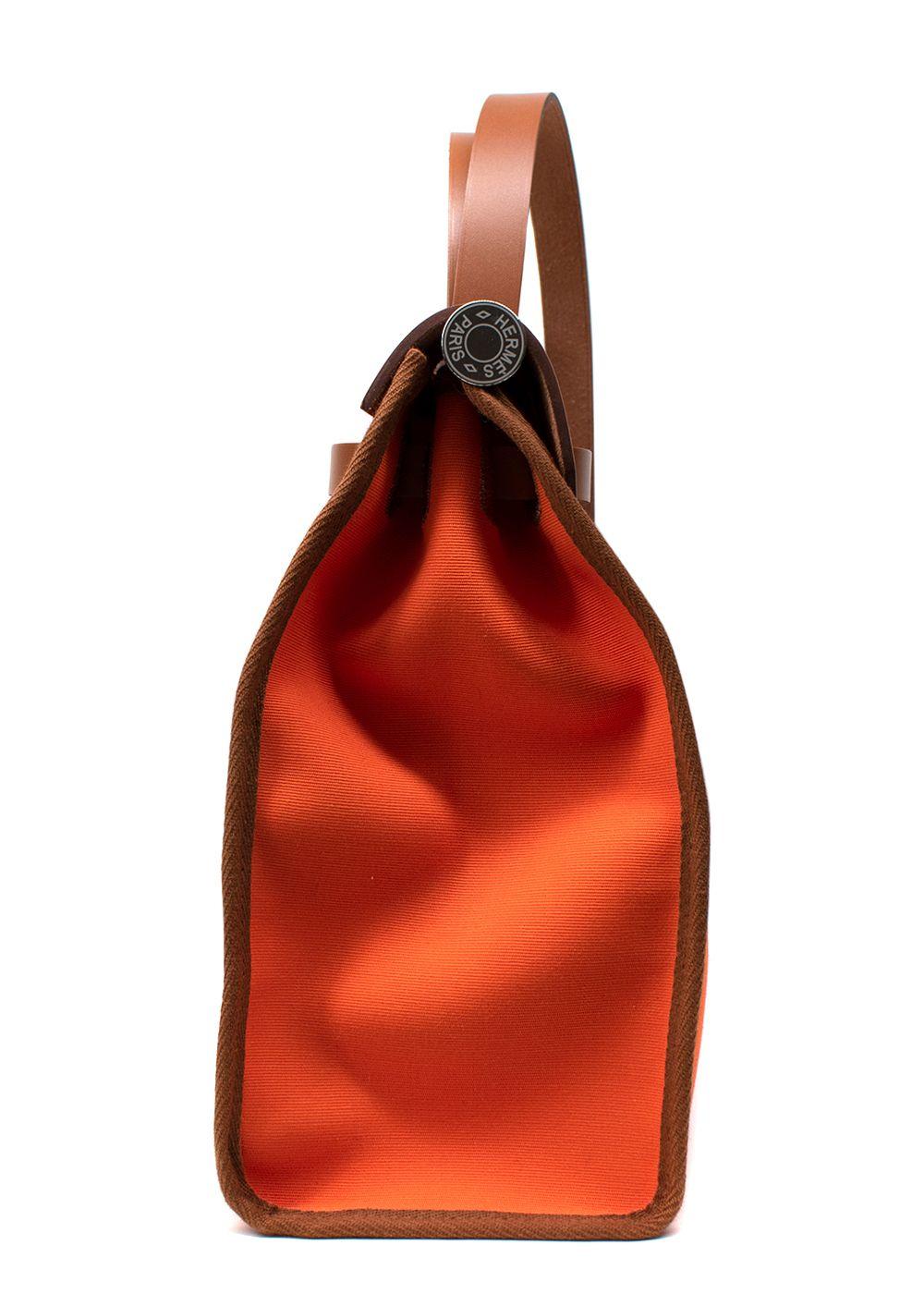 Hermes Herbag Orange Minium with Palladium Hardware