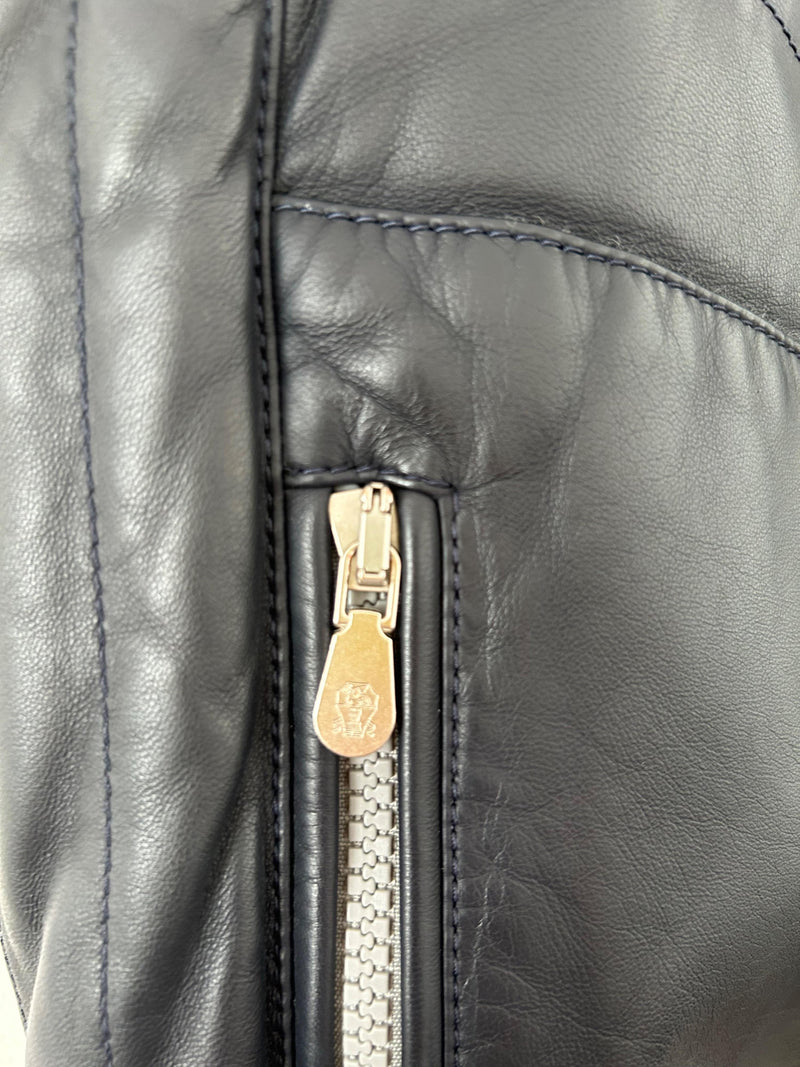Brunello Cucinelli Black Leather Gilet