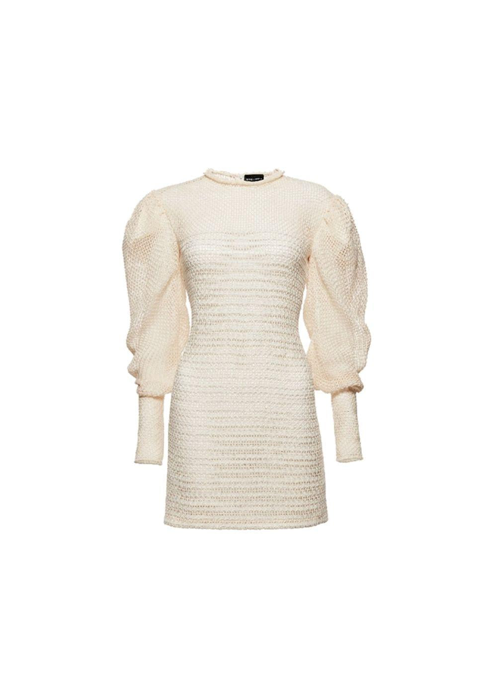 ivory crochet knit mini dress