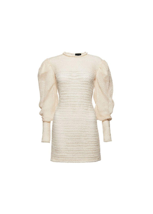ivory crochet knit mini dress