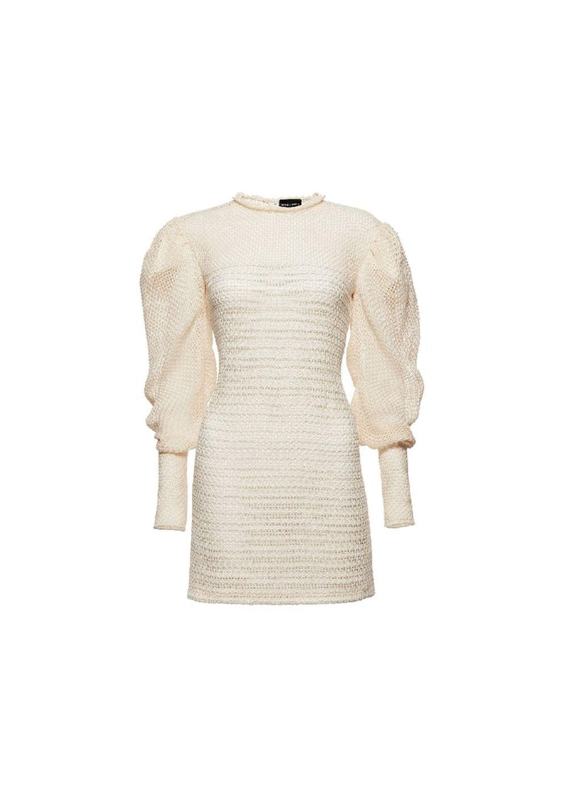 ivory crochet knit mini dress