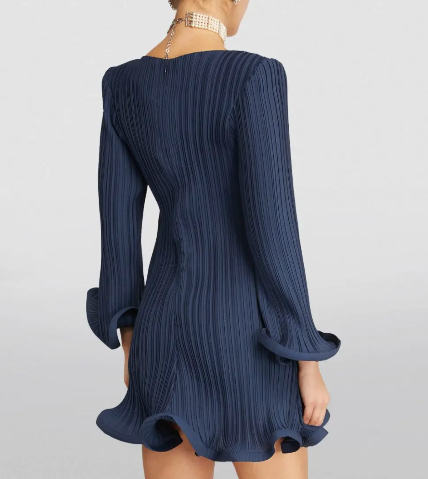 Rowen Rose Georgette Pleated Mini Dress