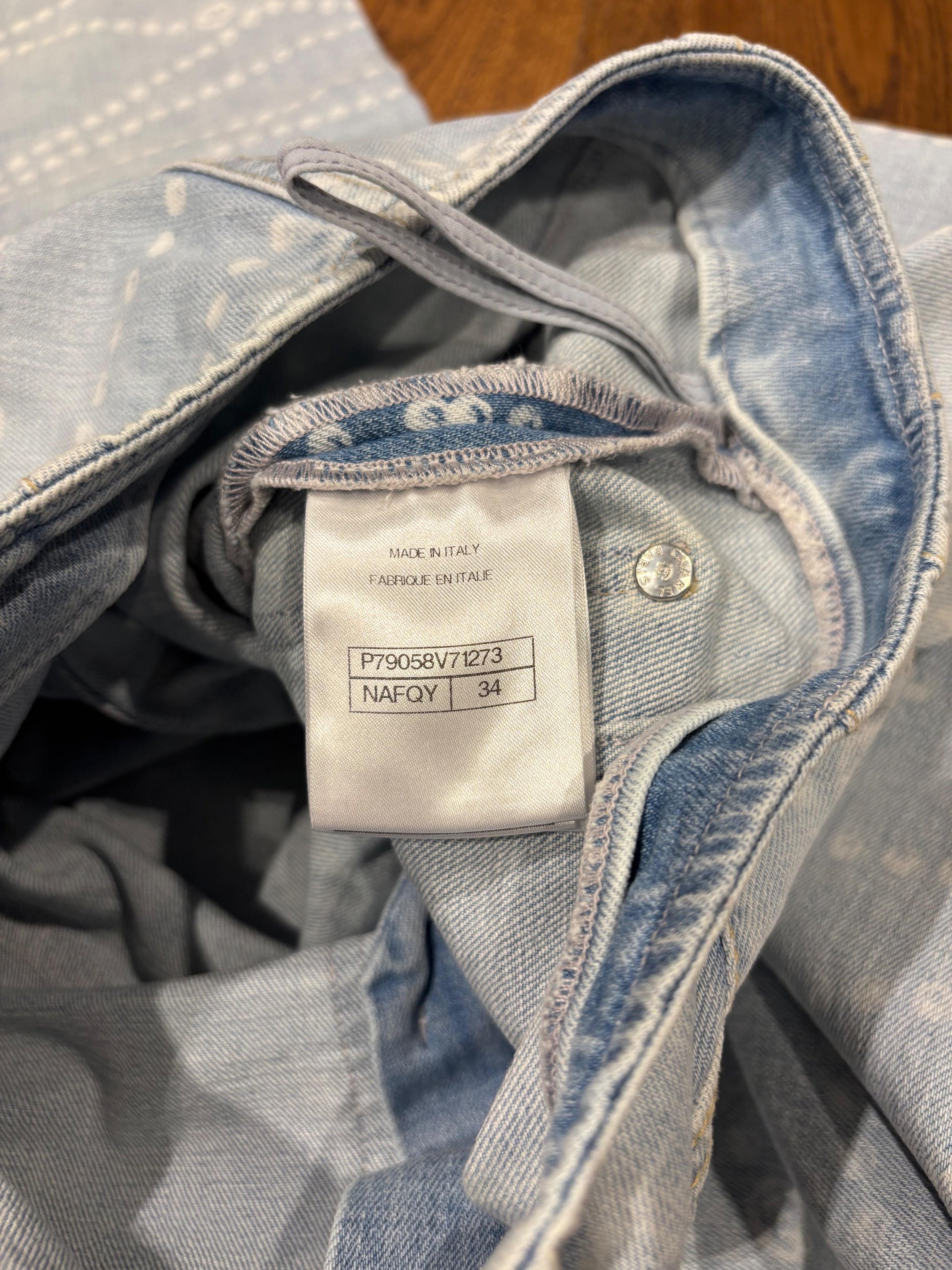 Chanel Printed Straight Jeans