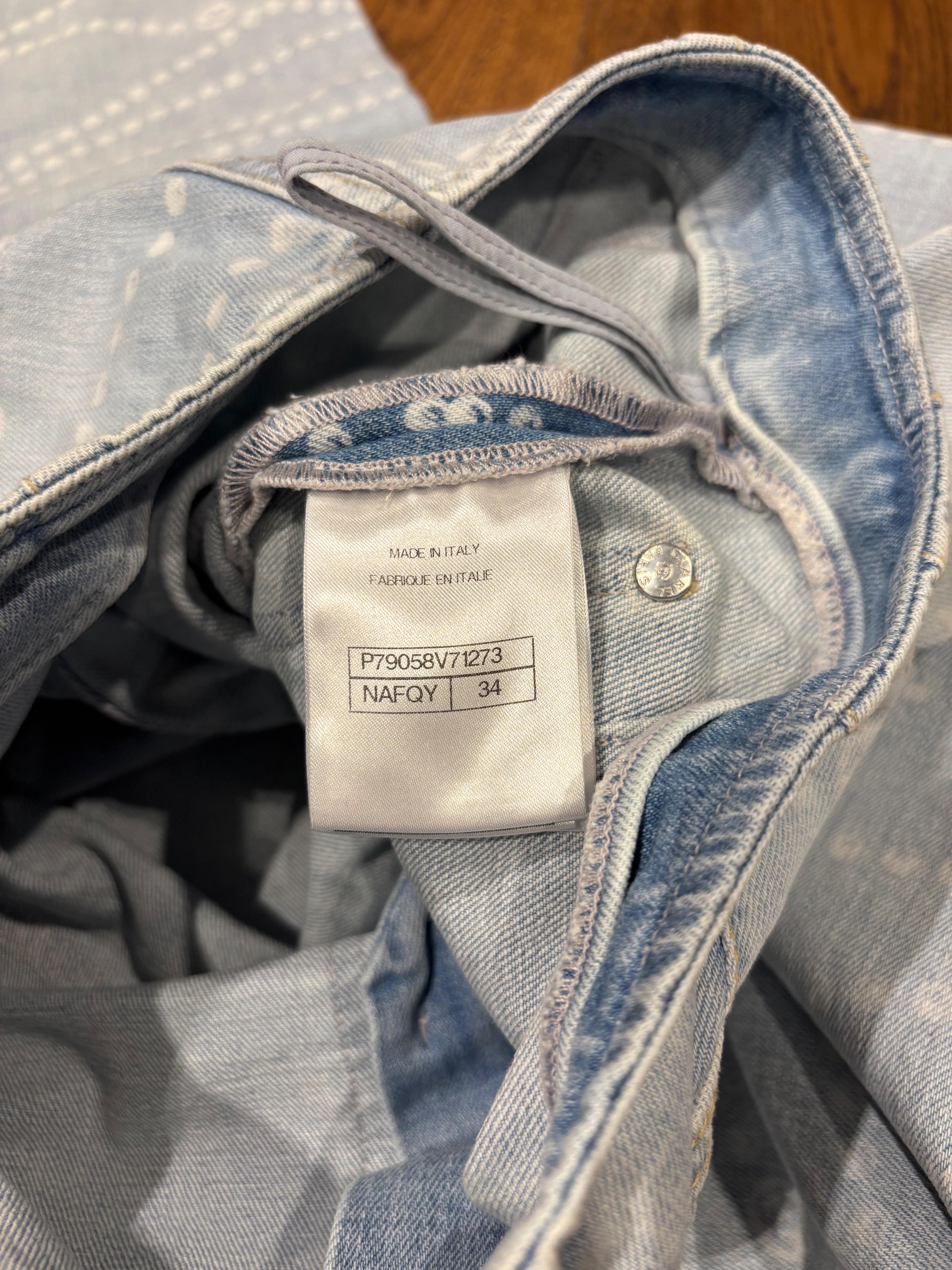 Chanel Printed Straight Jeans