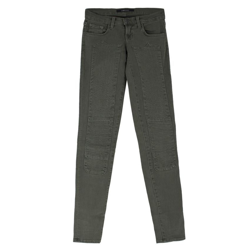 J Brand Khaki Green Roz Moto Skinny Jeans