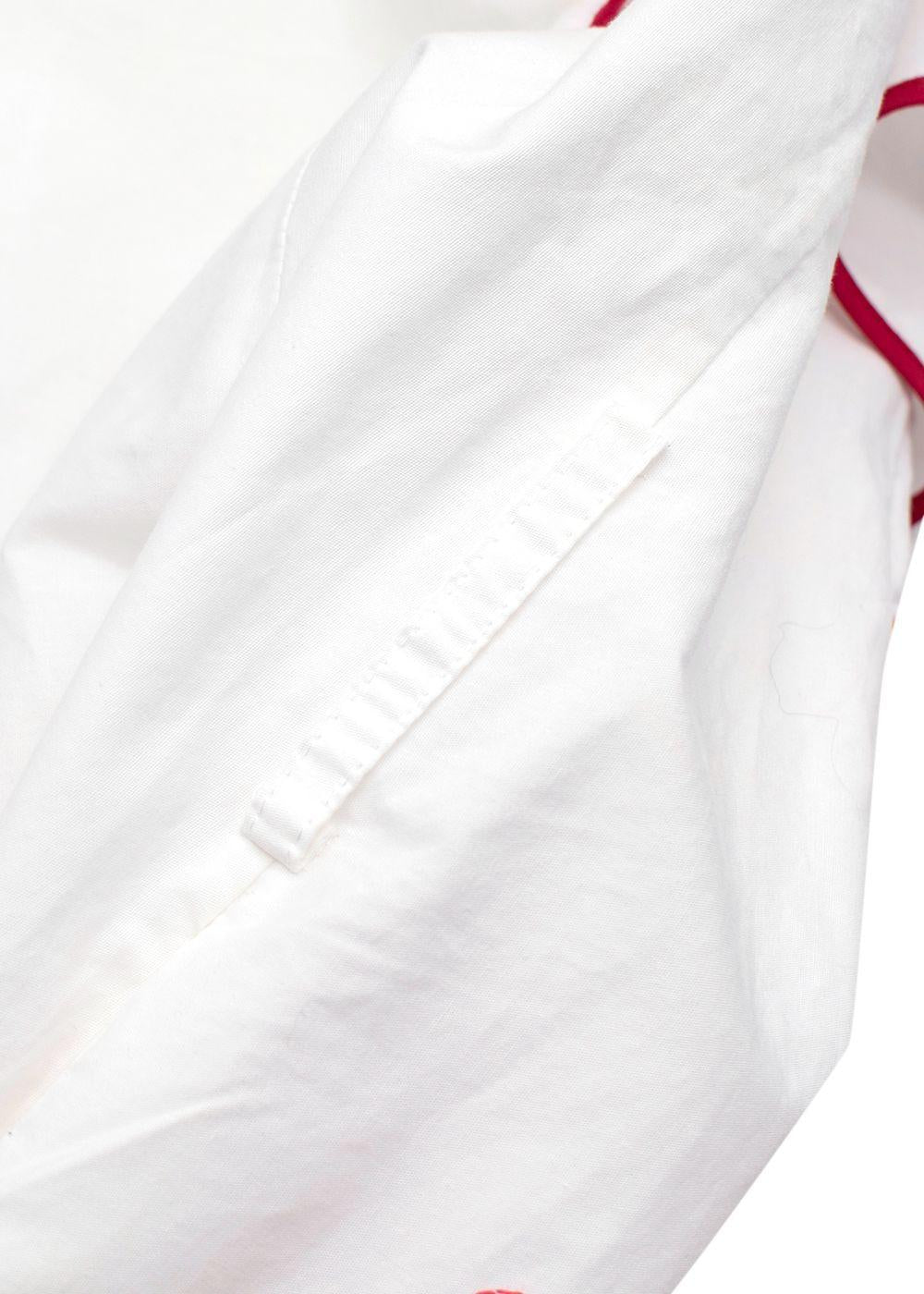 Loretta Caponi Embroidered Cotton Dress