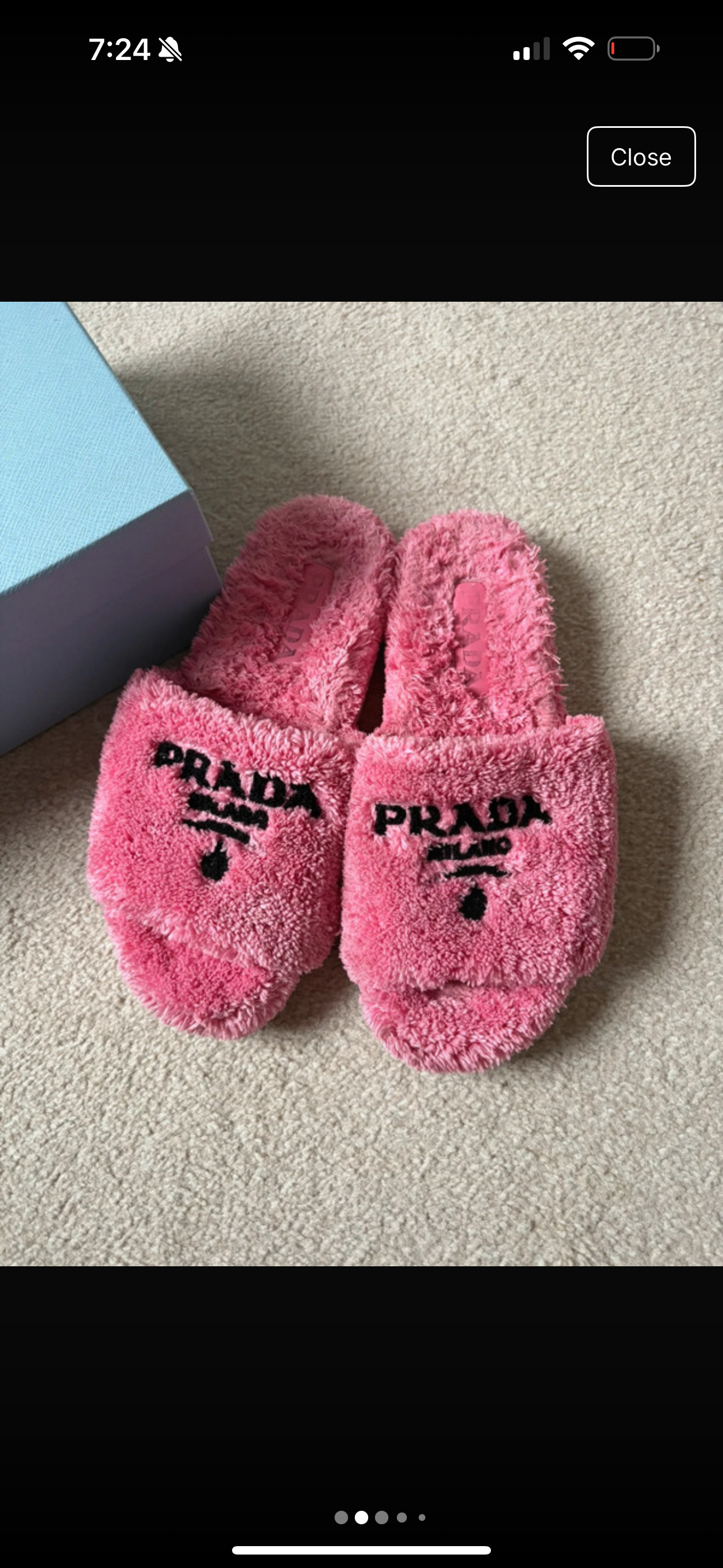 Prada Pink Towelling Slides