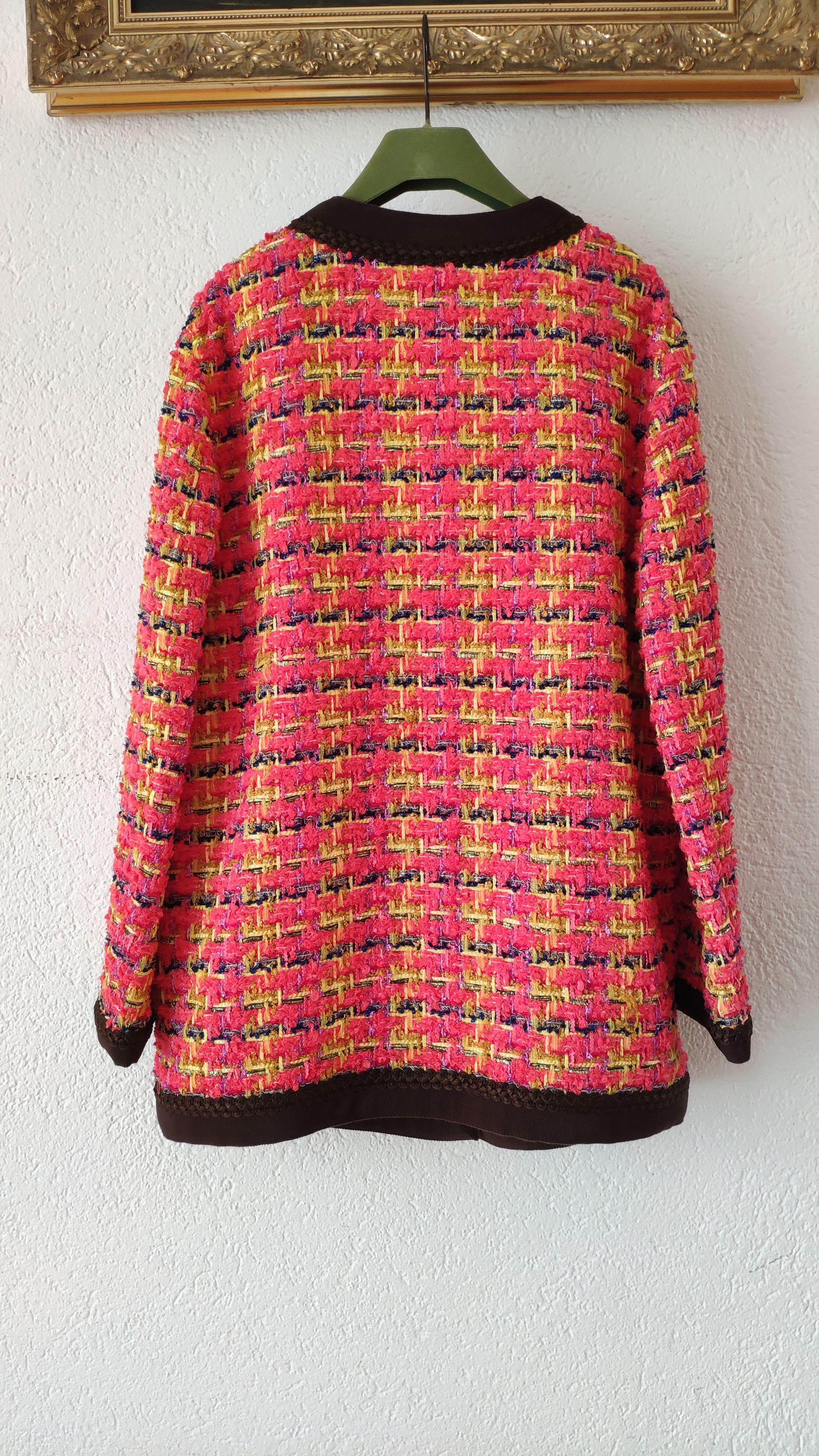 Gucci Pink Tweed Longline Jacket
