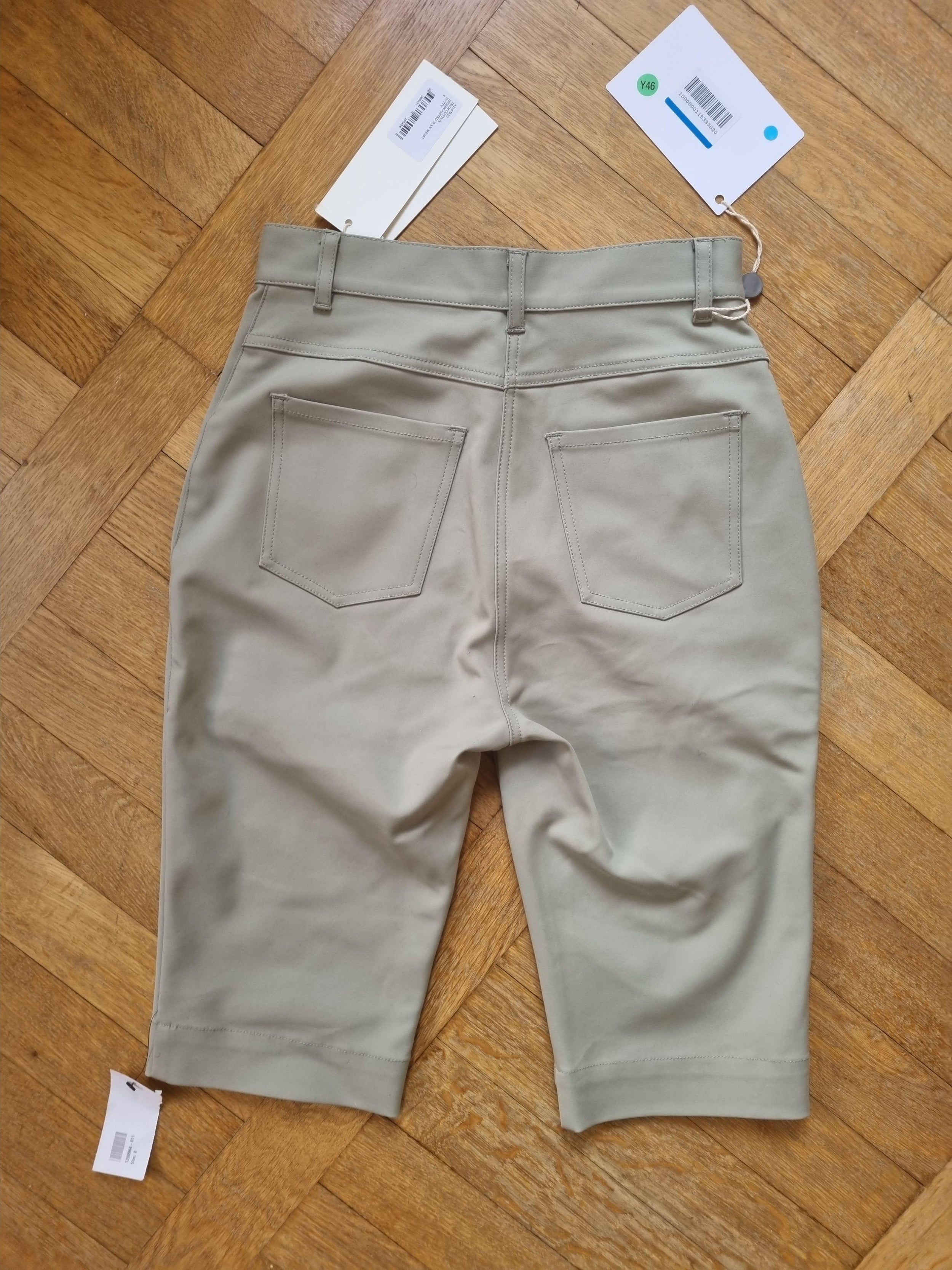 Putty Tech Cotton High Waisted Jean Shorts