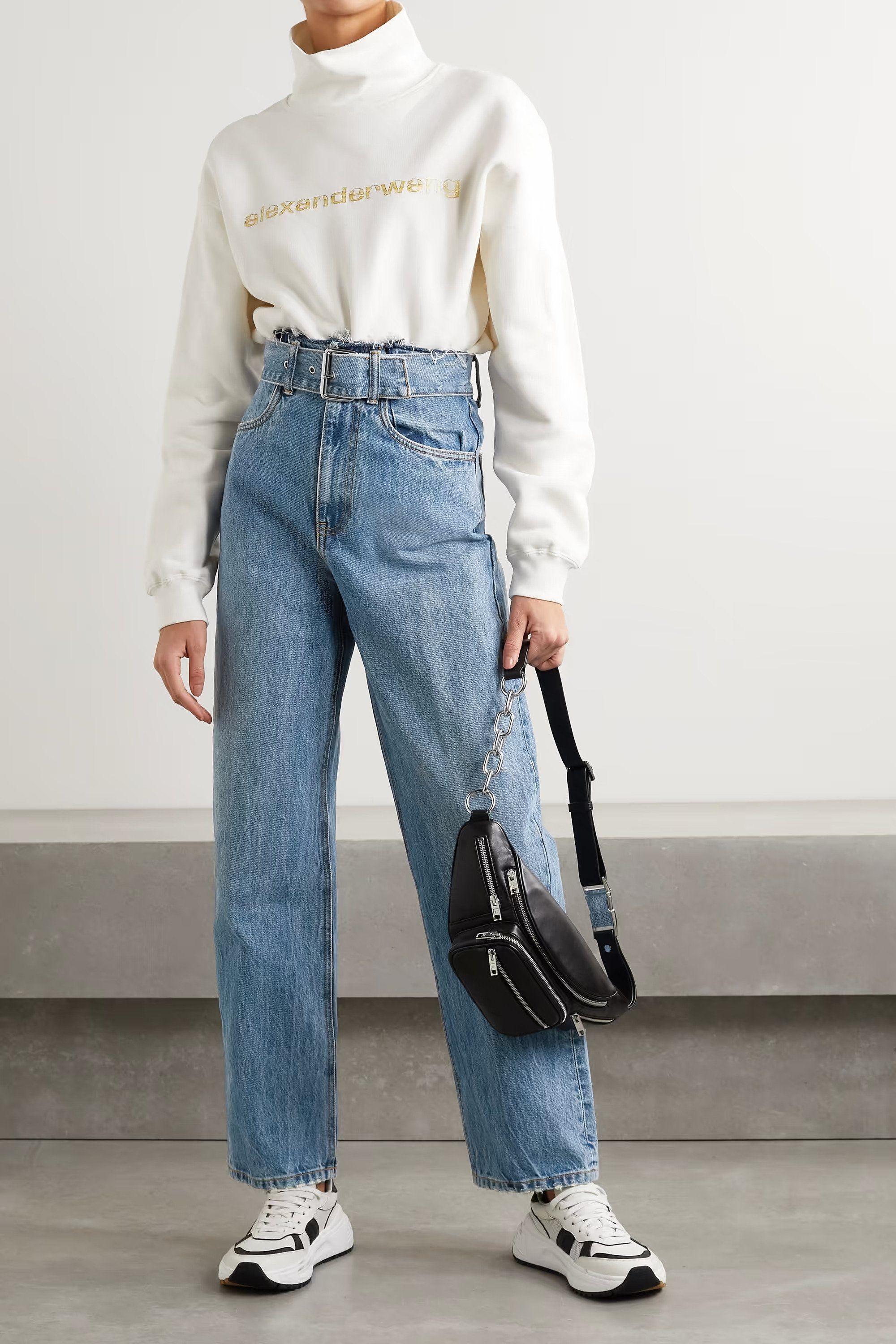 High Waist Belted Jeans
