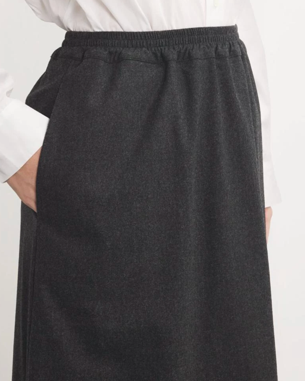 Eskandar Virgin Wool-Cashmere Midi Skirt