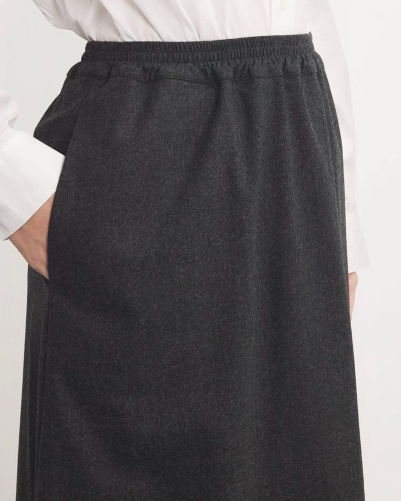 Eskandar Virgin Wool-Cashmere Midi Skirt