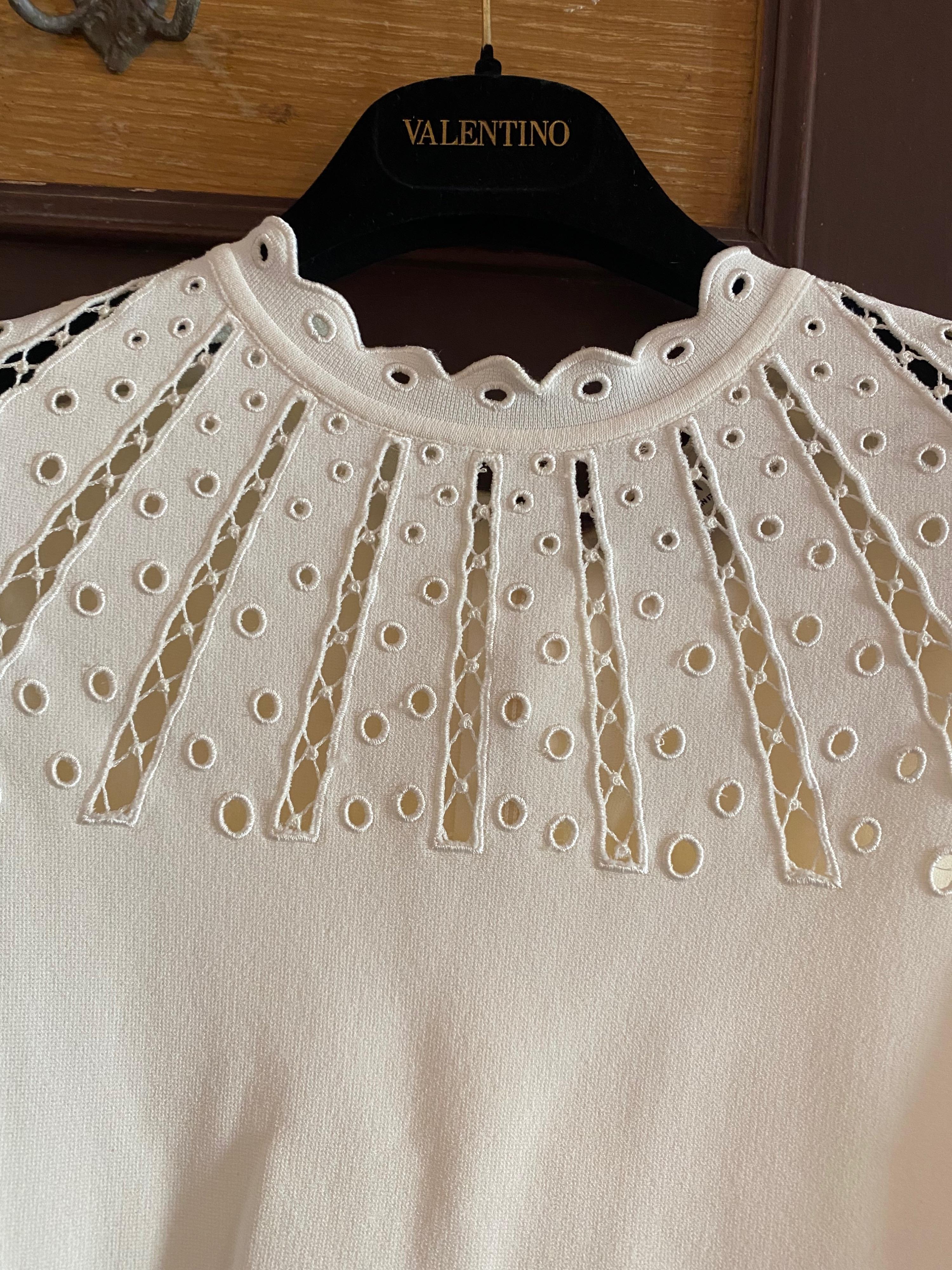 ivory eyelet cutout mini dress