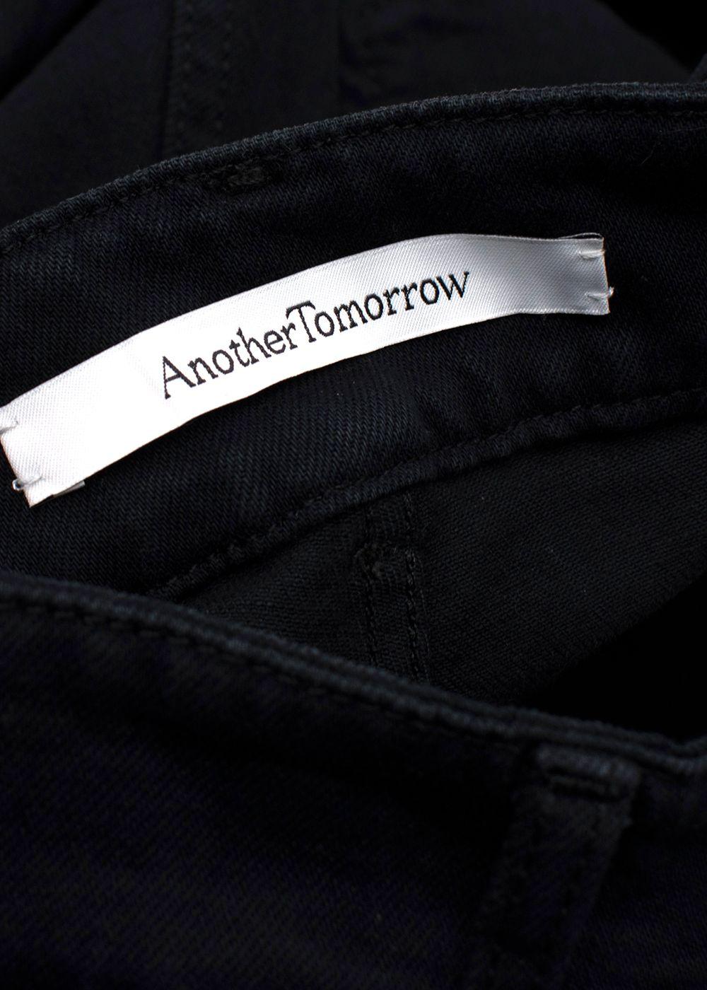 Another Tomorrow Black High Waisted Denim Trousers