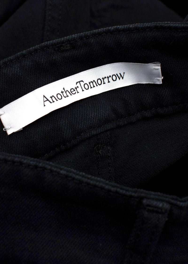 Another Tomorrow Black High Waisted Denim Trousers