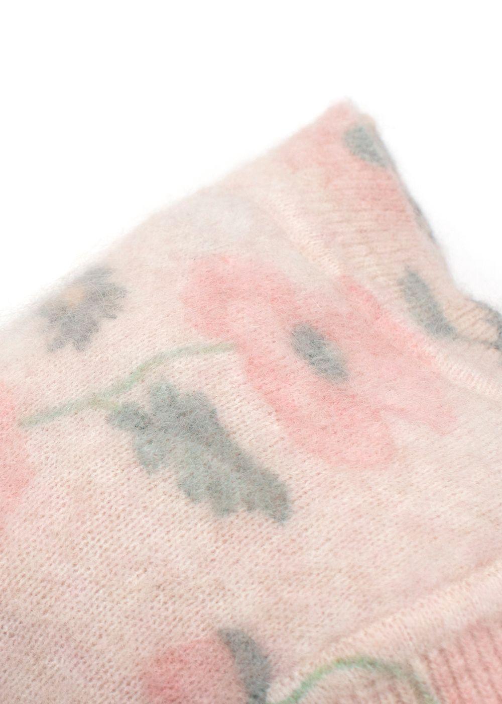 Sandro Pink Floral Mohair Blend Sweater Vest