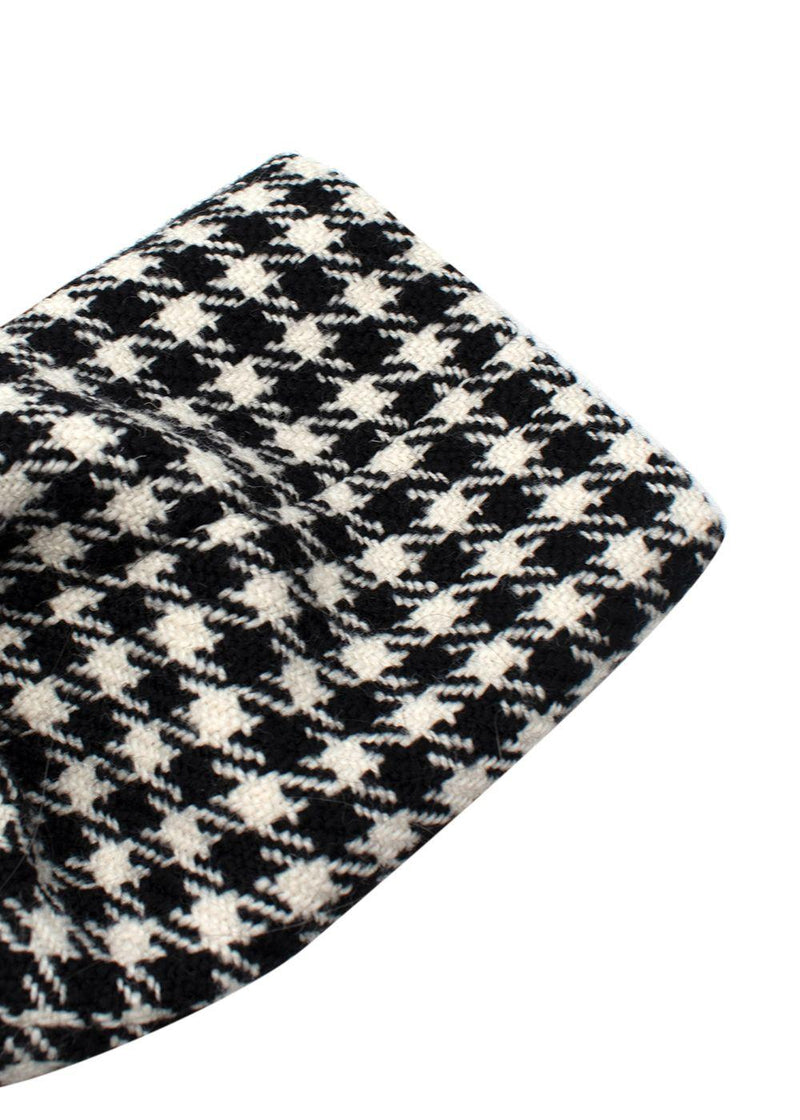 Black & White Houndstooth Wool Coat