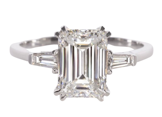 Verde 2ct Emerald Cut Lab Grown IGI Diamond Ring