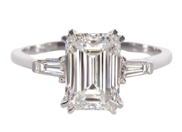 Verde 2ct Emerald Cut Lab Grown IGI Diamond Ring