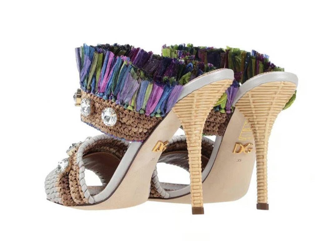 Tropical Jungle Fringed Heeled Sandals