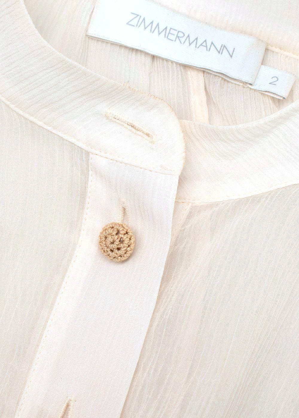 Zimmerman White Sheer Freja Midi Shirt Dress