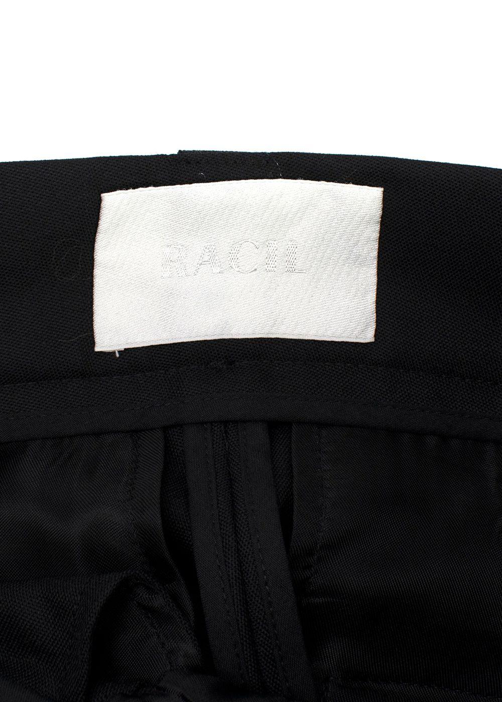 Racil Classic Black Wool Suit Trousers
