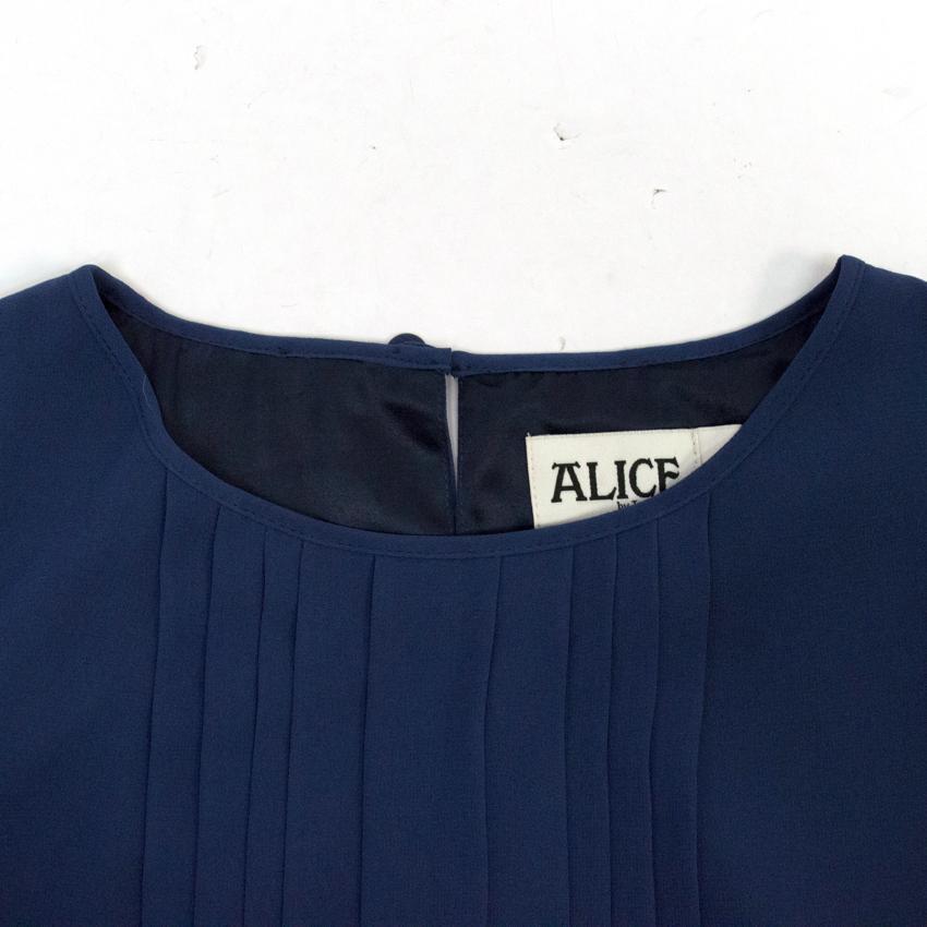 Alice by Temperley Navy Fringed Blouse
