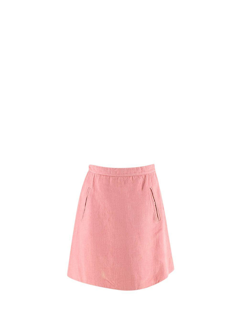Pink Twill Mini Skirt