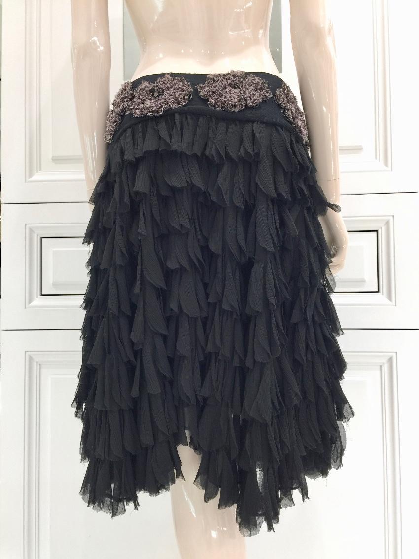 Eric Way Couture Silk Feathers Skirt