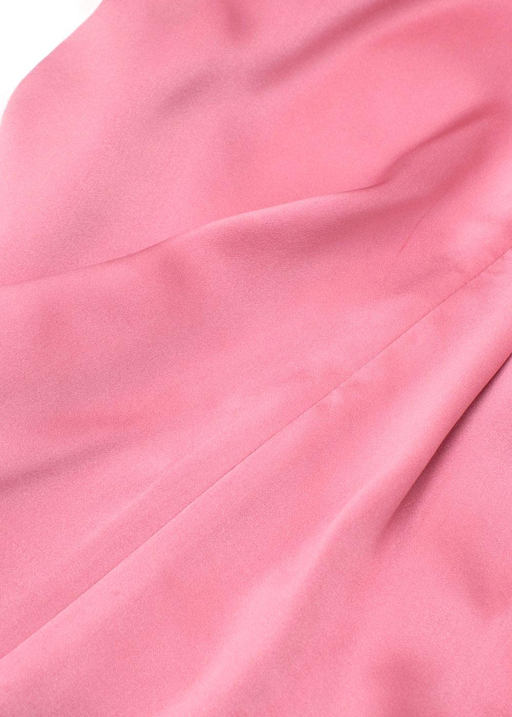Roksanda Pink Sleeveless Silk Blouse with Neck Tie