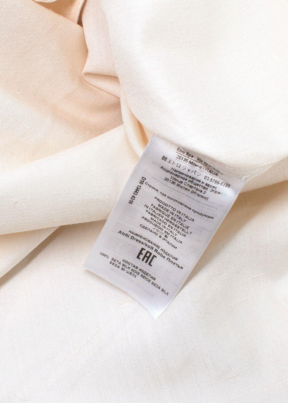 Etro Cream Pleated Detail Silk Tunic