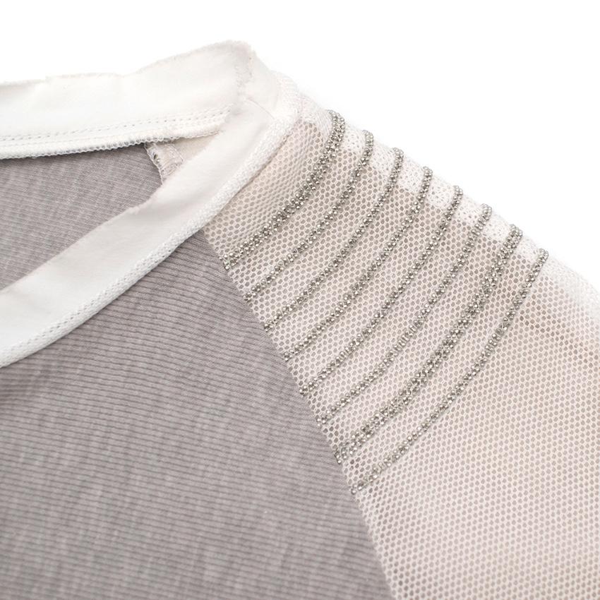 Fabiana Filippi Knit & Mesh Beaded Top