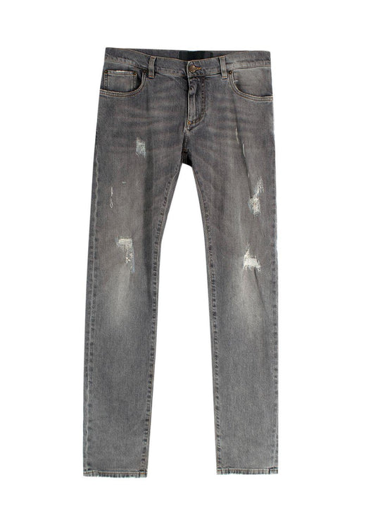 Dolce & Gabanna Distressed Grey Slim-Fit Jeans