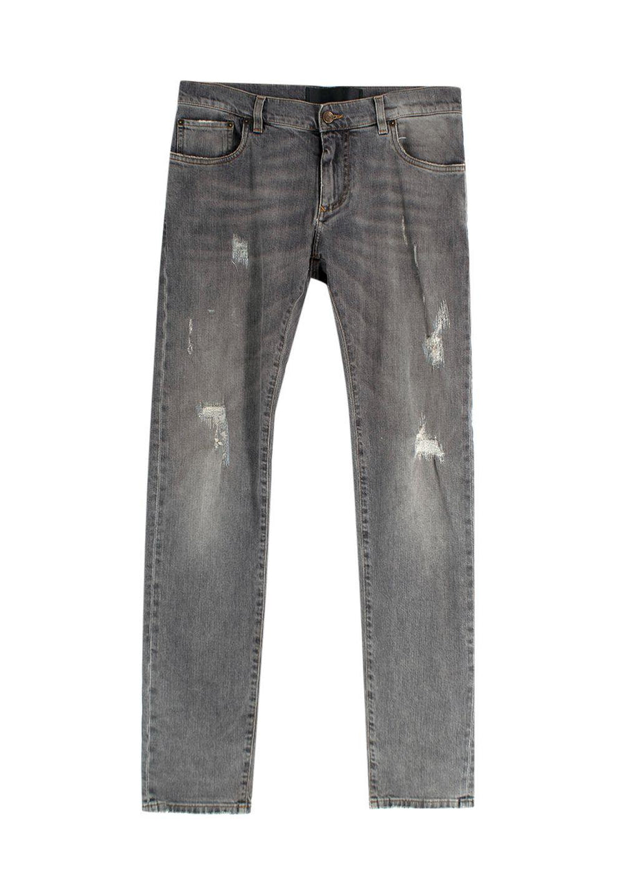 Dolce & Gabanna Distressed Grey Slim-Fit Jeans